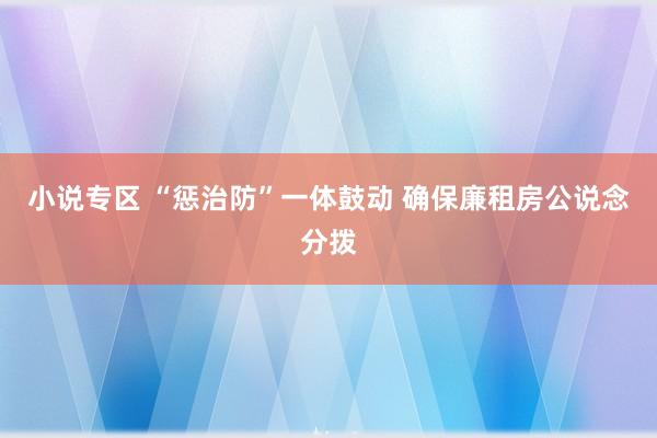 小说专区 “惩治防”一体鼓动 确保廉租房公说念分拨