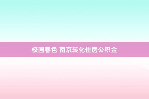 校园春色 南京转化住房公积金