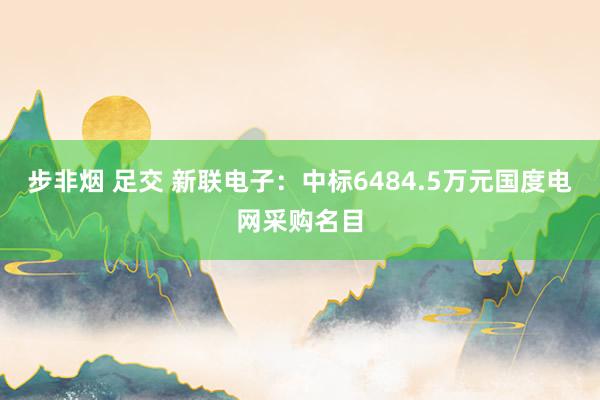 步非烟 足交 新联电子：中标6484.5万元国度电网采购名目