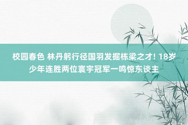校园春色 林丹躬行径国羽发掘栋梁之才! 18岁少年连胜两位寰宇冠军一鸣惊东谈主