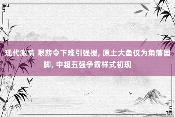 现代激情 限薪令下难引强援， 原土大鱼仅为角落国脚， 中超五强争霸样式初现
