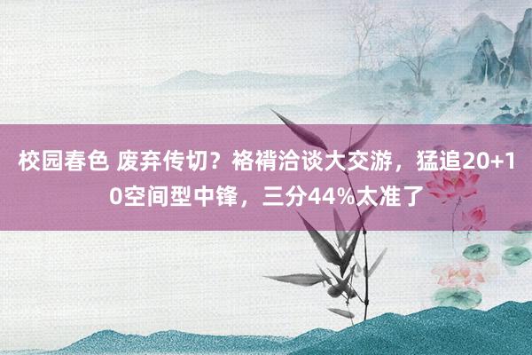 校园春色 废弃传切？袼褙洽谈大交游，猛追20+10空间型中锋，三分44%太准了