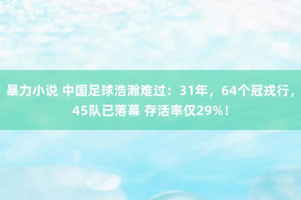 暴力小说 中国足球浩瀚难过：31年，64个冠戎行，45队已落幕 存活率仅29%！