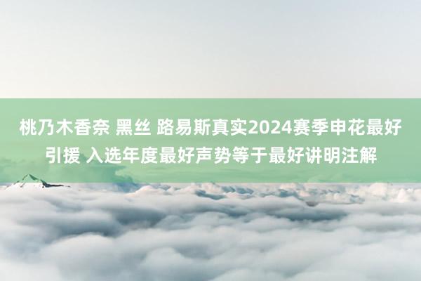 桃乃木香奈 黑丝 路易斯真实2024赛季申花最好引援 入选年度最好声势等于最好讲明注解