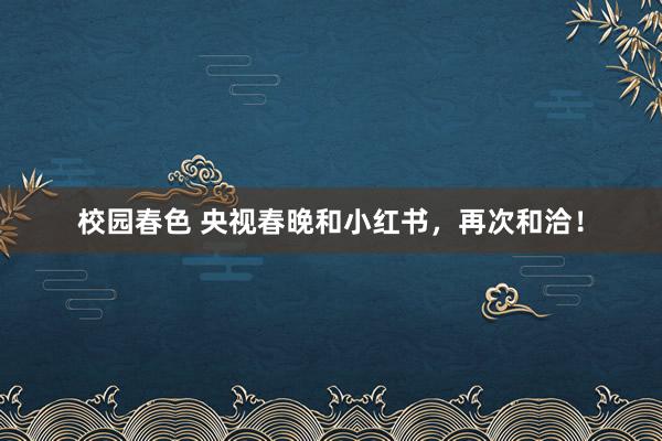 校园春色 央视春晚和小红书，再次和洽！