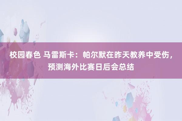 校园春色 马雷斯卡：帕尔默在昨天教养中受伤，预测海外比赛日后会总结