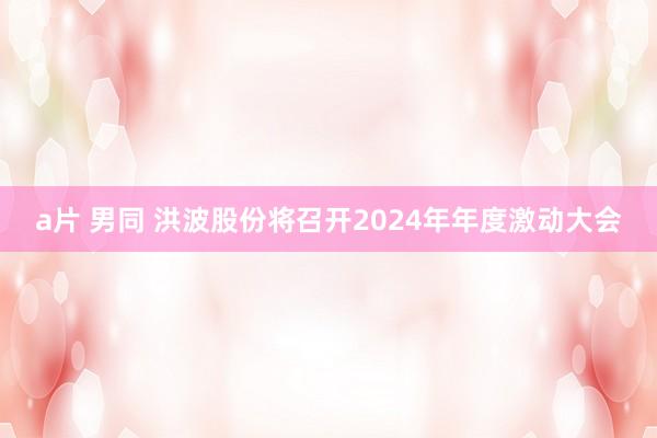 a片 男同 洪波股份将召开2024年年度激动大会