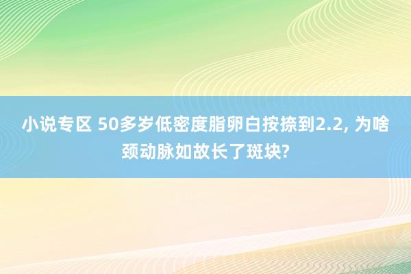 小说专区 50多岁低密度脂卵白按捺到2.2， 为啥颈动脉如故长了斑块?