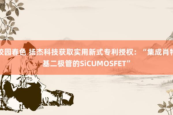 校园春色 扬杰科技获取实用新式专利授权：“集成肖特基二极管的SiCUMOSFET”