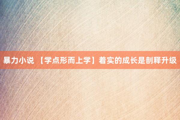 暴力小说 【学点形而上学】着实的成长是剖释升级