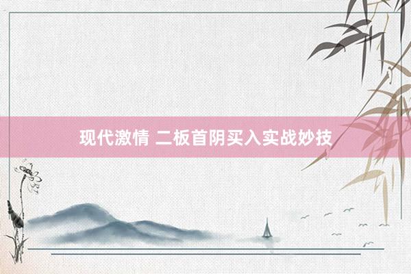 现代激情 二板首阴买入实战妙技