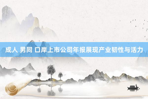 成人 男同 口岸上市公司年报展现产业韧性与活力