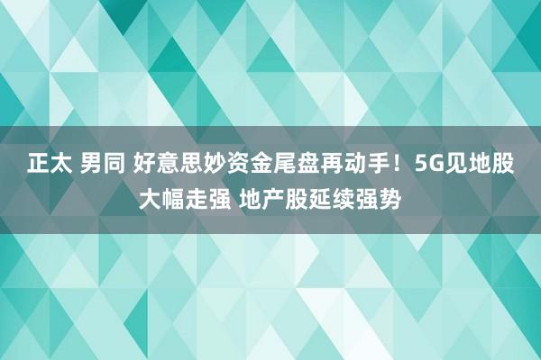 正太 男同 好意思妙资金尾盘再动手！5G见地股大幅走强 地产股延续强势