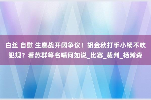白丝 自慰 生鏖战开阔争议！胡金秋打手小杨不吹犯规？看苏群等名嘴何如说_比赛_裁判_杨瀚森