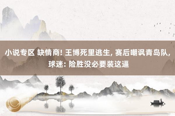 小说专区 缺情商! 王博死里逃生， 赛后嘲讽青岛队， 球迷: 险胜没必要装这逼