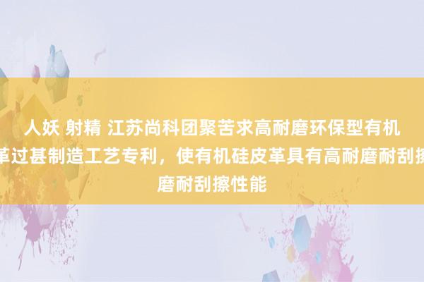 人妖 射精 江苏尚科团聚苦求高耐磨环保型有机硅皮革过甚制造工艺专利，使有机硅皮革具有高耐磨耐刮擦性能